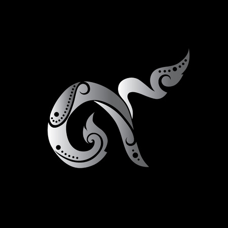 Vector thai alphabet number nineのイラスト素材