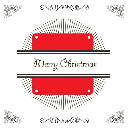 vector vintage merry christmas badges and labelのイラスト素材