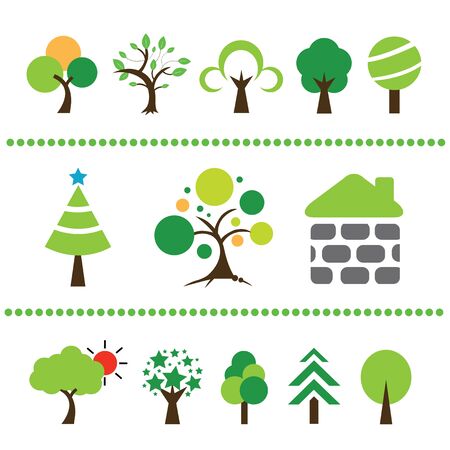 vector basic tree icon setのイラスト素材