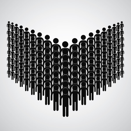 vector people long queue symbolのイラスト素材