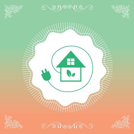 green home power efficiency vector iconのイラスト素材