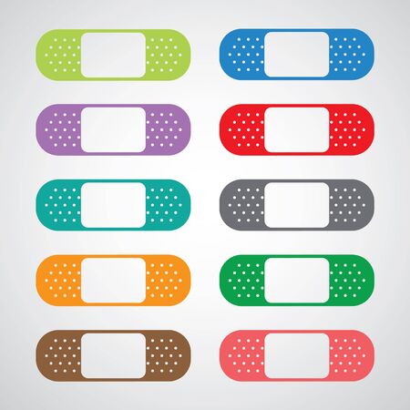 Plaster icon set on gray backgroundのイラスト素材