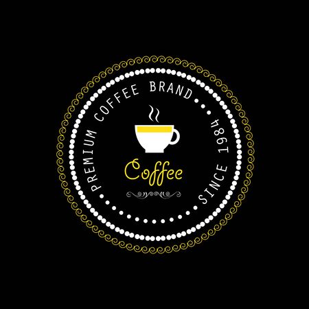 vector vintage coffee badges and labelのイラスト素材
