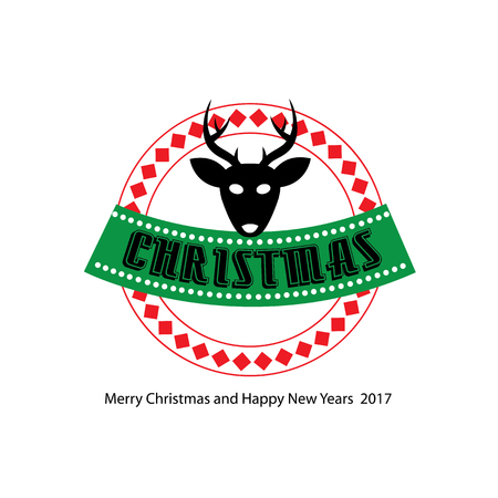 vector merry christmas greeting cardのイラスト素材