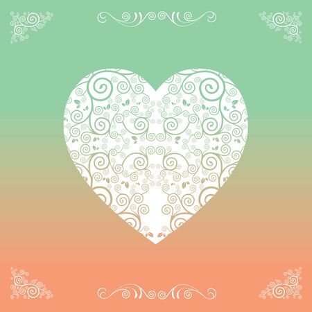 vector heart symbol vintage labelのイラスト素材