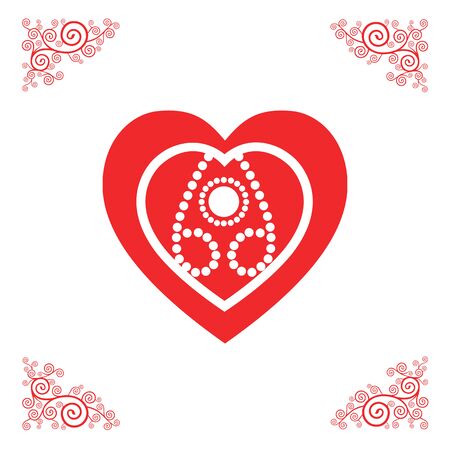 vector heart shape vintage designのイラスト素材