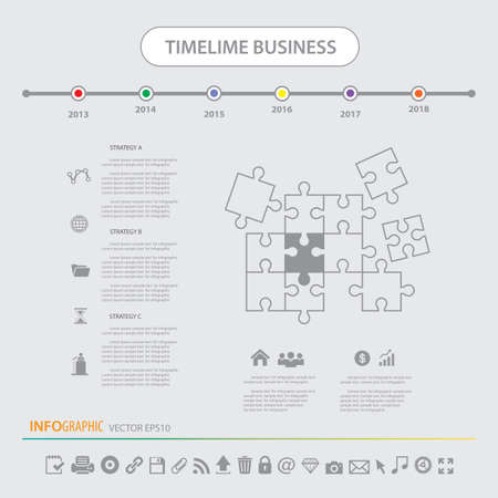 Time line info graphics design template vector icons setのイラスト素材