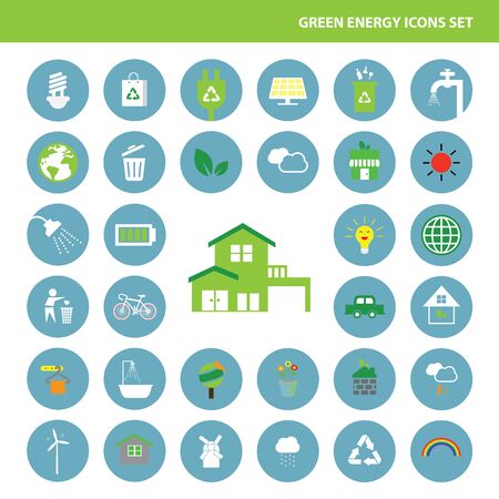 vector green energy icon save the planetのイラスト素材