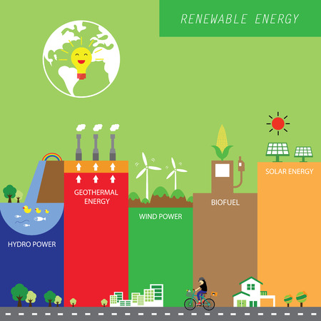 vector info chart renewable energy biogreen ecologyのイラスト素材