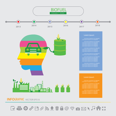Corn ethanol bio-fuel vector icon, alternative environmental friendly fuel.のイラスト素材