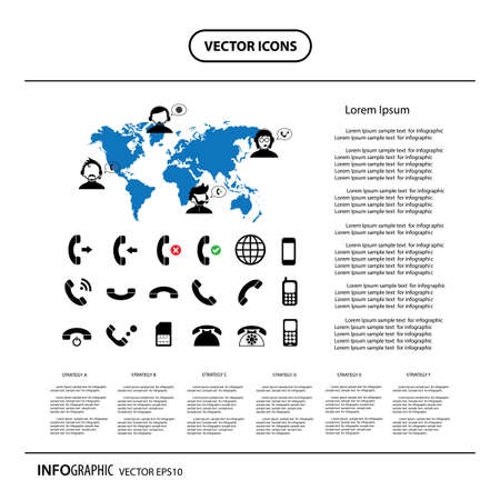 Vector operator customer support and basic phone icon vector illustration.のイラスト素材