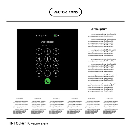 vector phone and flat keypadのイラスト素材