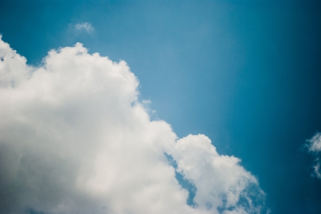 White clouds and blue sky