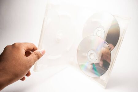 DVD and CD in caseの写真素材