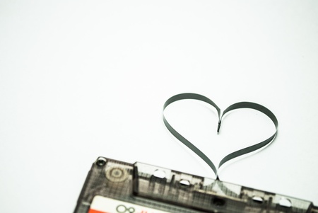 love symbol with cassette tapeの写真素材