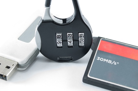 conceptual isolated image for flash storage securityの写真素材