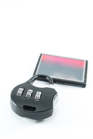 conceptual isolated image for flash storage securityの写真素材