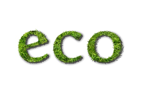 Caption eco  ecological  on white backgroundの写真素材