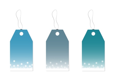 Blue Snowflakes Labels のイラスト素材