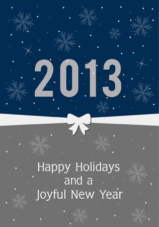 Silver and Blue New Year Greeting Card 2013のイラスト素材