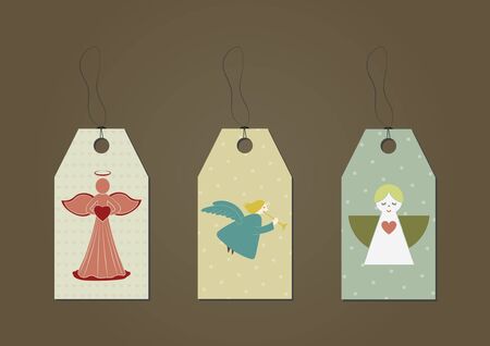 Vintage Angels Labelsのイラスト素材