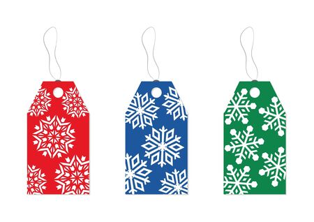 White Snowflakes Labels のイラスト素材