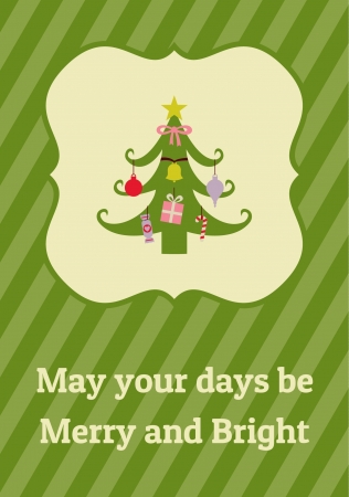 Merry and Bright Christmas Cardのイラスト素材