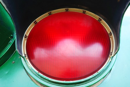 Red lump for baseball-out count on baseball scoreboardの写真素材