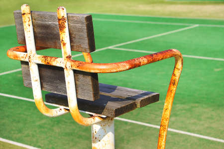 Referee's seat on the tennis courtの写真素材