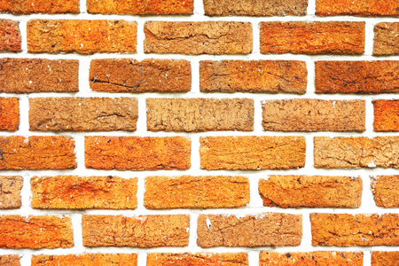 The old red brick wallの写真素材