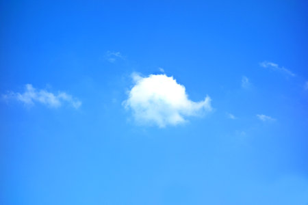 The blue sky with cloud backgroundの写真素材