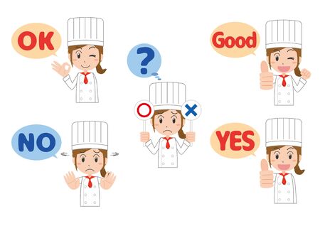 Illustration of a female cook's hand signのイラスト素材