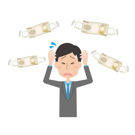The man whose money runs awayのイラスト素材