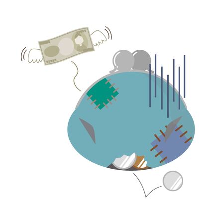 Image illustration of a wallet without moneyのイラスト素材