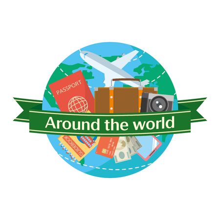 Image illustration of a world tripのイラスト素材