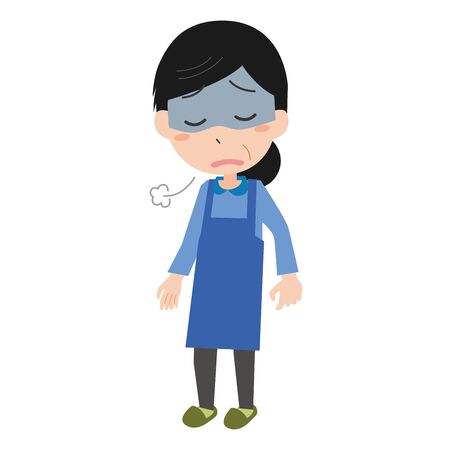 A woman who sighsのイラスト素材