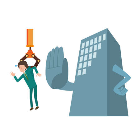 Image illustrations fired from the companyのイラスト素材