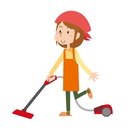 Woman vacuumingのイラスト素材