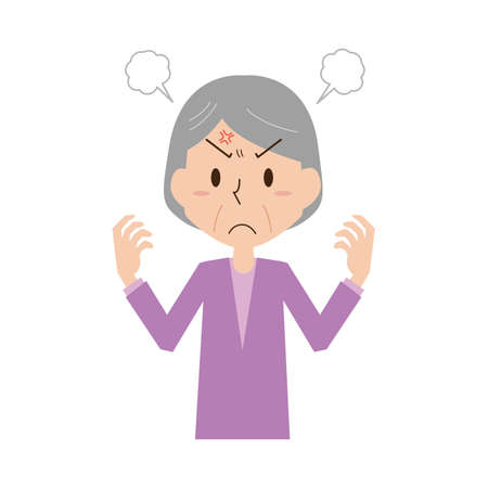 Angry Senior Womanのイラスト素材