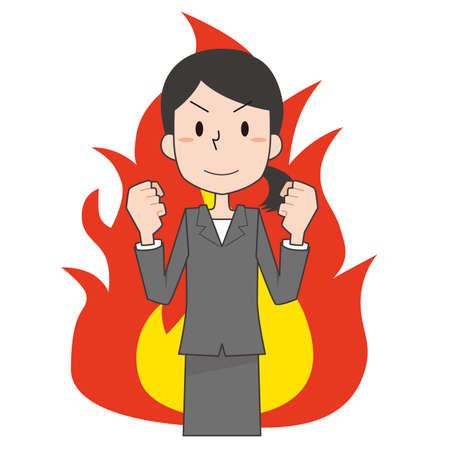 a woman in a fully motivated suitのイラスト素材