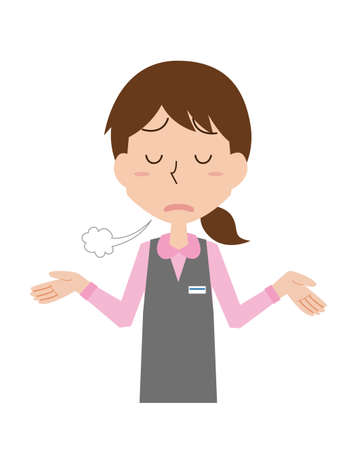 The receptionist who sighsのイラスト素材