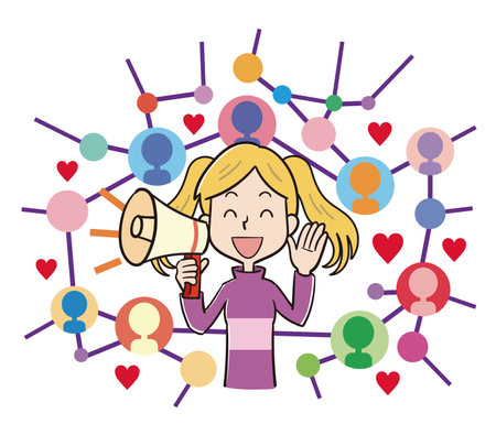 Image illustration of influential female influencerのイラスト素材
