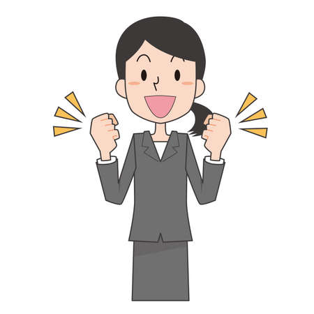 Woman works hardのイラスト素材