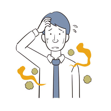 A man with an aging odorのイラスト素材