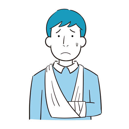 Man with broken armのイラスト素材