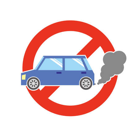 Idling stop warning display of the carのイラスト素材