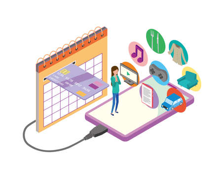 Subscription image illustrationのイラスト素材