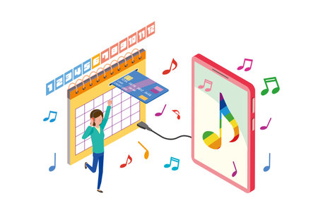 Image illustration of music distribution serviceのイラスト素材