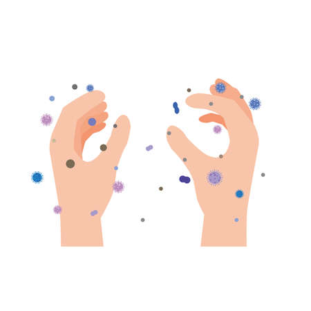 Hands that are stained with bikins or virusesのイラスト素材