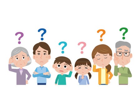 Three Generations Of Families Wonderingのイラスト素材
